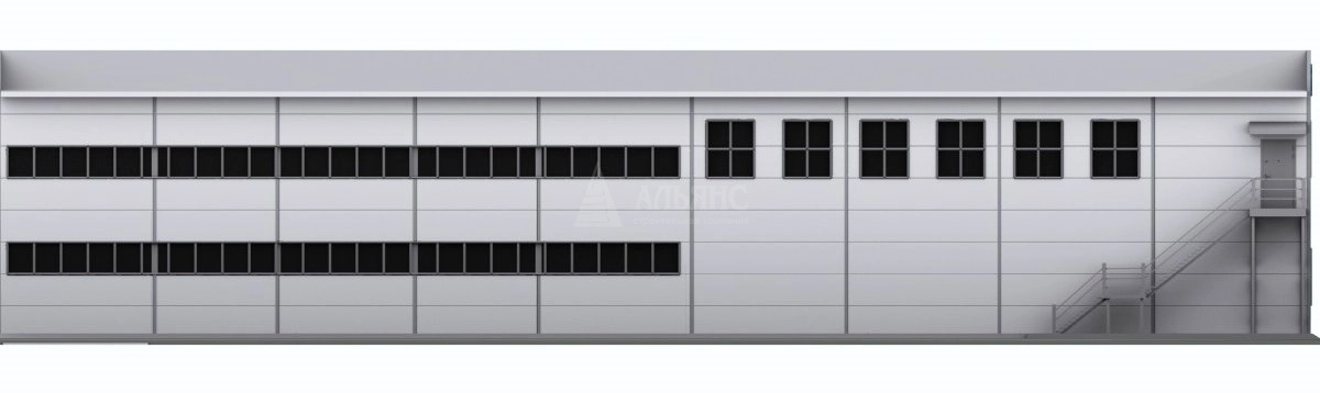 3D визуализация Проект СТО с АБК из сэндвич-панелей - фото 5